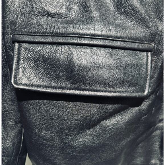 Men's Vintage Oakwood Classic Genuine Black Leather Heavy Jacket Size XXL - Picture 5 of 10